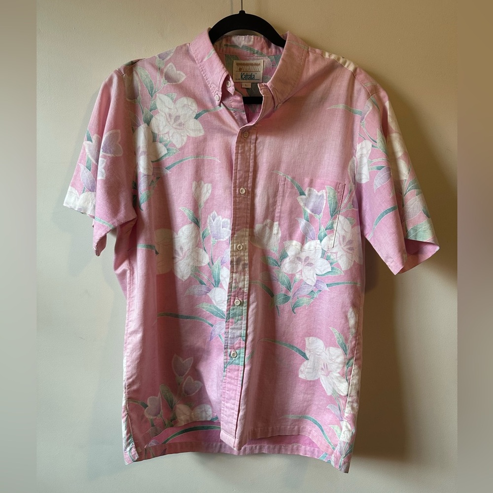 Made in Hawaii Vintage Kahala 100% Cotton Floral Button Up Faded
